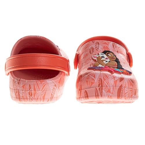 Josmo Kids Moana Clog Sandal Waterproof Slip-On Slides for Girls - Moana and Pua Closed Toe Clogs with Backstrap - Coral Pink Red (Size 9-10 Toddler) - Image 3