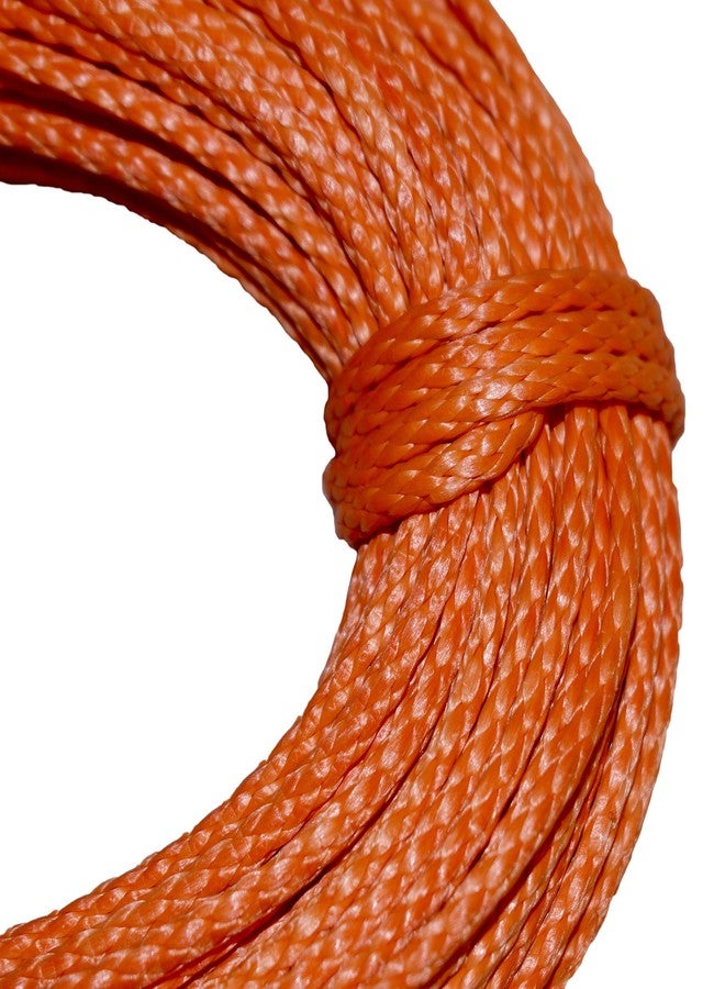 CBKnot Samson Amsteel Blue Rope 1/4" Strong Dyneema Fiber, 8600 lb Tensile Strength, Torque Free, Low Stretch, 12 Strand, Easy to Splice, Wire Replacement and More (1/4" x 25', Orange)