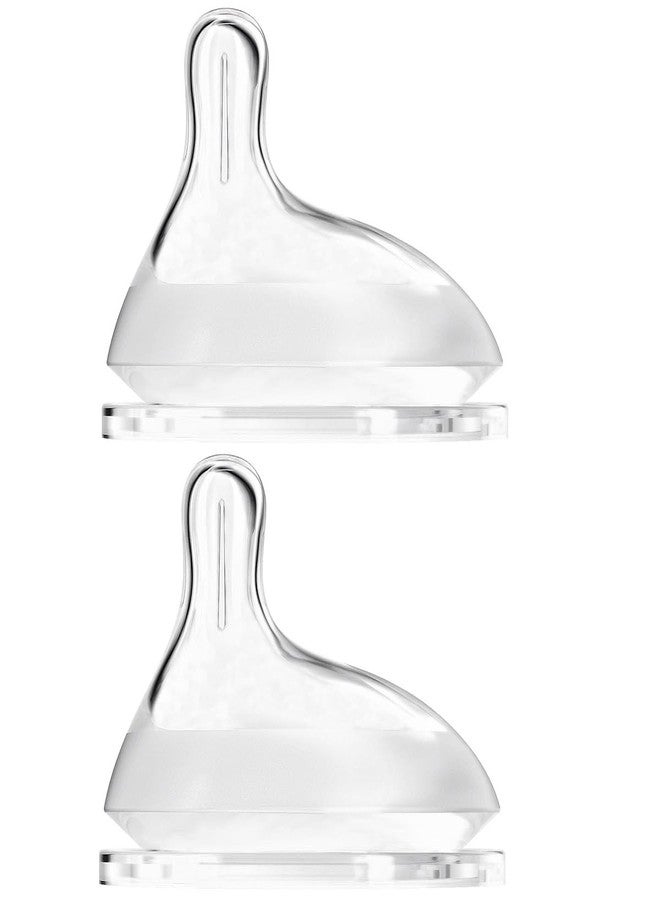 Oberni Baby Bottle Nipple, Off- Centered Nipples,100% Silicone,Replacement Baby Bottle Nipple for Babies, Newborn,Preemie 0-3 0-6 6-12 12+ Months 2 Pack (L(6-12 Month)) - Image 1