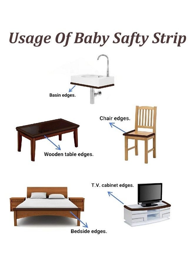 Syga - Baby Safety Strip Furniture Edge Guard Cushion Corner Cover 2 Meter 6.5 Feet Tape Infant Bump Protector (L Shape_Black) - Image 1