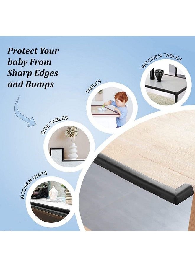 Syga - Baby Safety Strip Furniture Edge Guard Cushion Corner Cover 2 Meter 6.5 Feet Tape Infant Bump Protector (L Shape_Black) - Image 1
