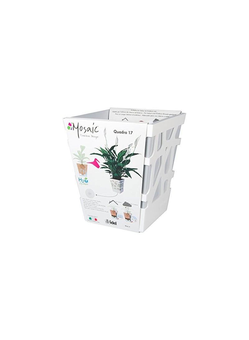 أيدل وعاء زهور بلاستيكي مزخرف كوادرو 17 - مزرعة ذاتية السقي للداخل والخارج للمنزل، والشرفة، والحديقة، والمكتب - ألوان متعددة - صنع في إيطاليا - بواسطة إيديل - Image 1