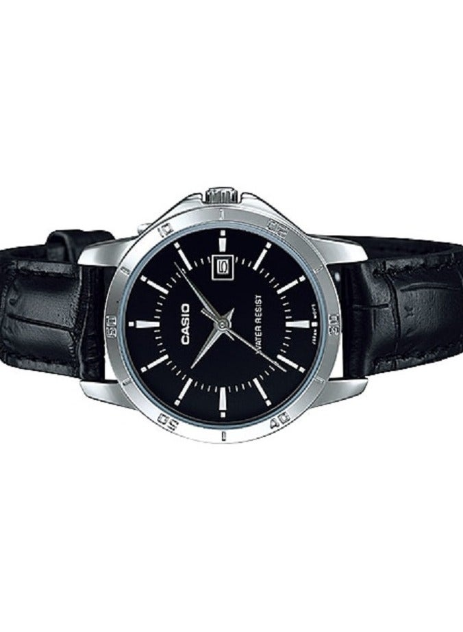 Casio Women Watch Analog Black Dial Leather Band LTP-V004L-1AUDF.. - Image 2