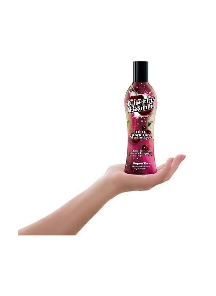 supre tan - Soubry Tan's Cherry Pump Lotion with Red Cherry Extract to Speed Up 8 Ounce Skin Tanning - Image 1
