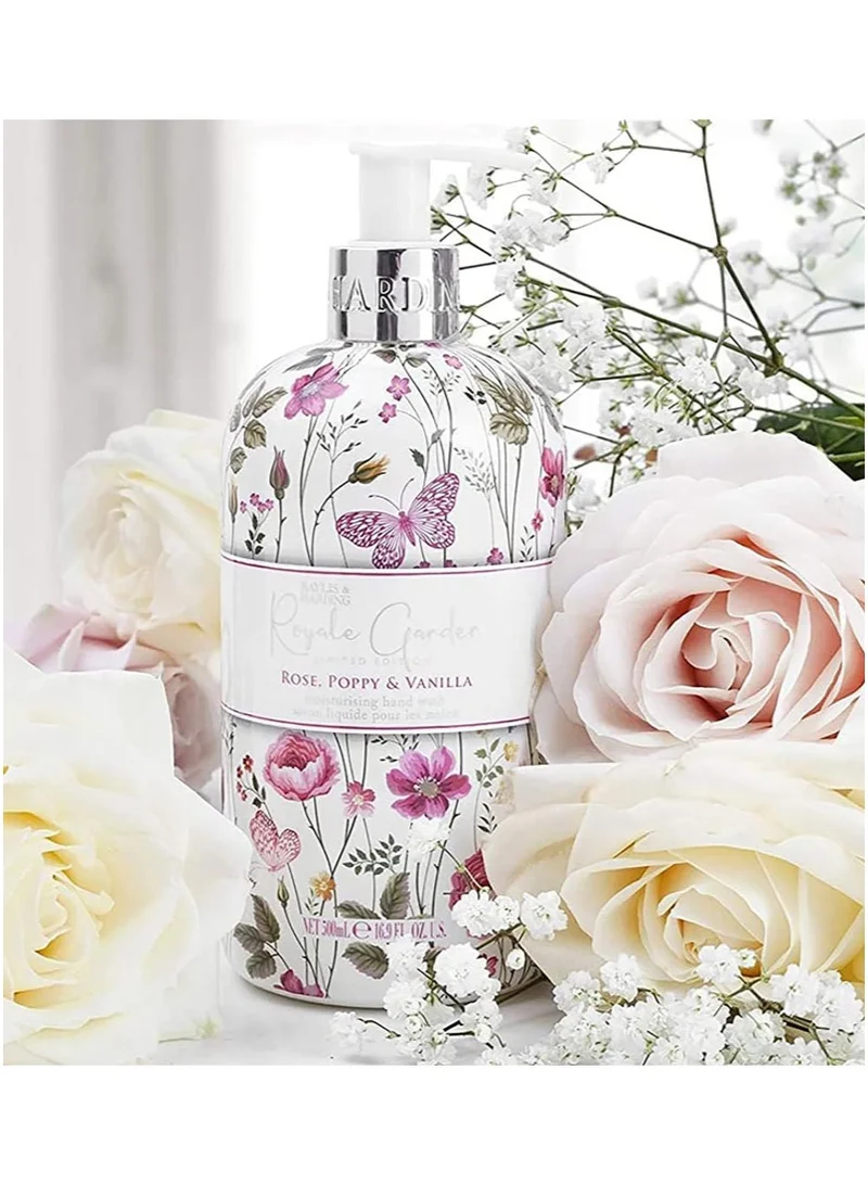 Baylis & Harding Royale Garden Rose, Poppy and Vanilla Hand Wash, 500ml | Vegan | Floral Fragrance | Relaxing and uplifting fragrance | Paraben Free