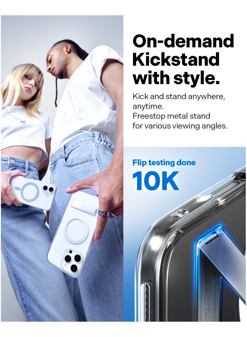 Caseology Capella Mag Kickstand iPhone 16 PRO MagSafe Case Cover (2024) - Clear White Silver - Image 4