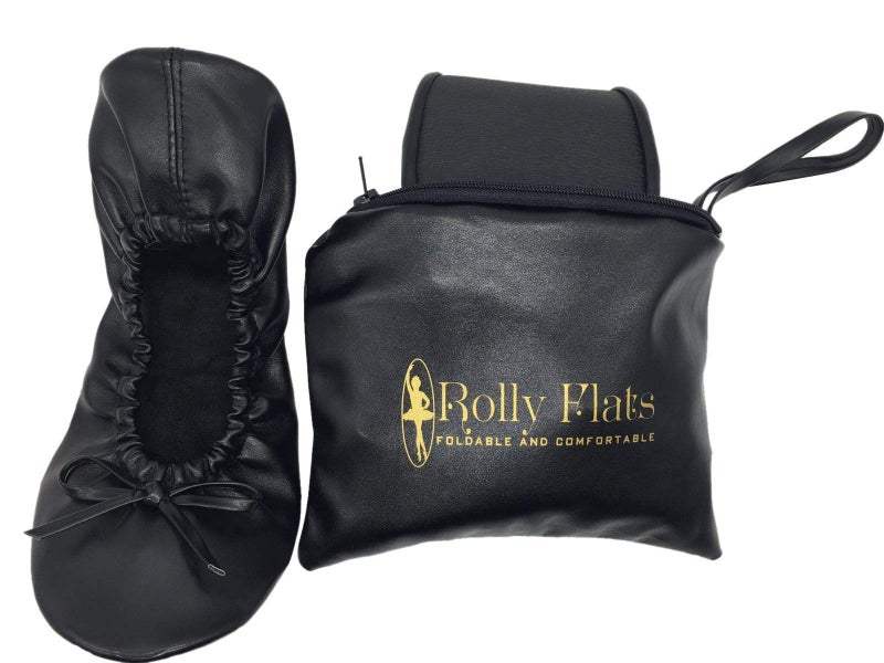 Rolly Flats Women's Foldable Flats – Portable Ballet Slippers Shoes for Travel, Wedding – Fits in Purse (XL, Black) - Image 5