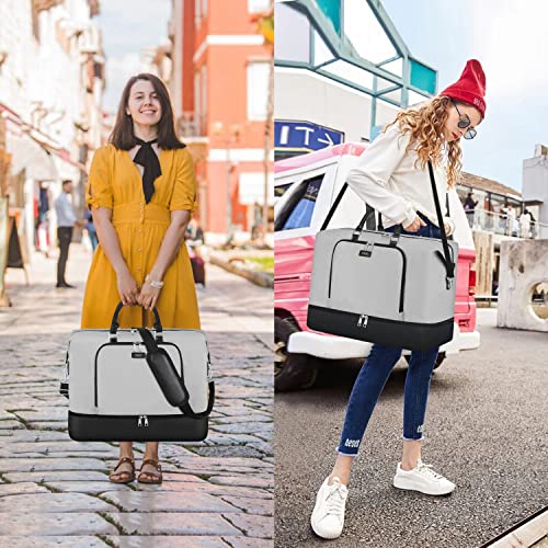 TIBES Travel Weekender Bag for Women, Overnight Bag with Shoe Compartment Oversized Travel Duffel Bag Carry On Tote 21" - Image 2