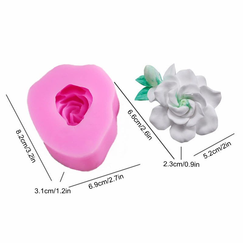 Anktily Gardenia Flower Silicone Soap Mold Candle Mold Fondant Chocolate Candy Cake Decorating Mould Resin Clay Baking Pastry Tools - Image 2