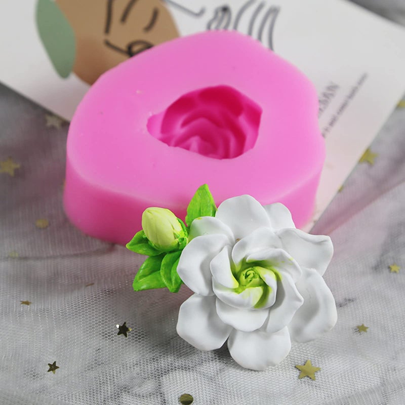 Anktily Gardenia Flower Silicone Soap Mold Candle Mold Fondant Chocolate Candy Cake Decorating Mould Resin Clay Baking Pastry Tools - Image 3