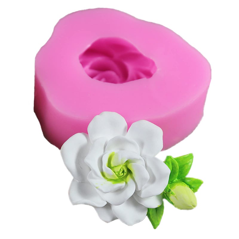 Anktily Gardenia Flower Silicone Soap Mold Candle Mold Fondant Chocolate Candy Cake Decorating Mould Resin Clay Baking Pastry Tools - Image 1