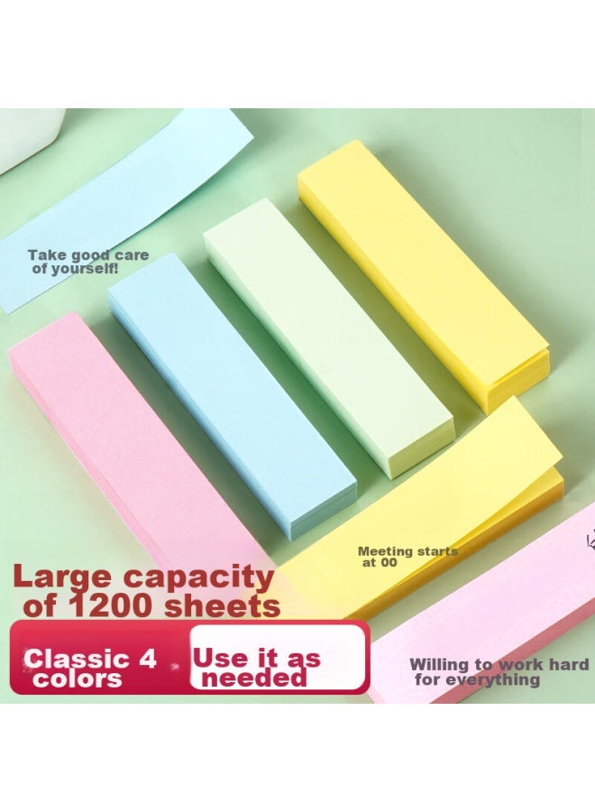 Simaa 1200 Sheets 4-color Sticky Notes With Dividers, Memo Pads, 76*19mm, Reusable Notes, 3 Packs, Student Message Pad - Image 1