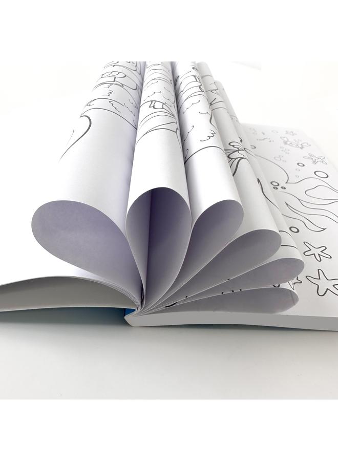 الأزرق جي دبليو كتاب تلوين حورية البحر الجديد 60 رسم كاريكاتوري تنوير الأطفال الذين تزيد أعمارهم عن 4 سنوات - Image 4