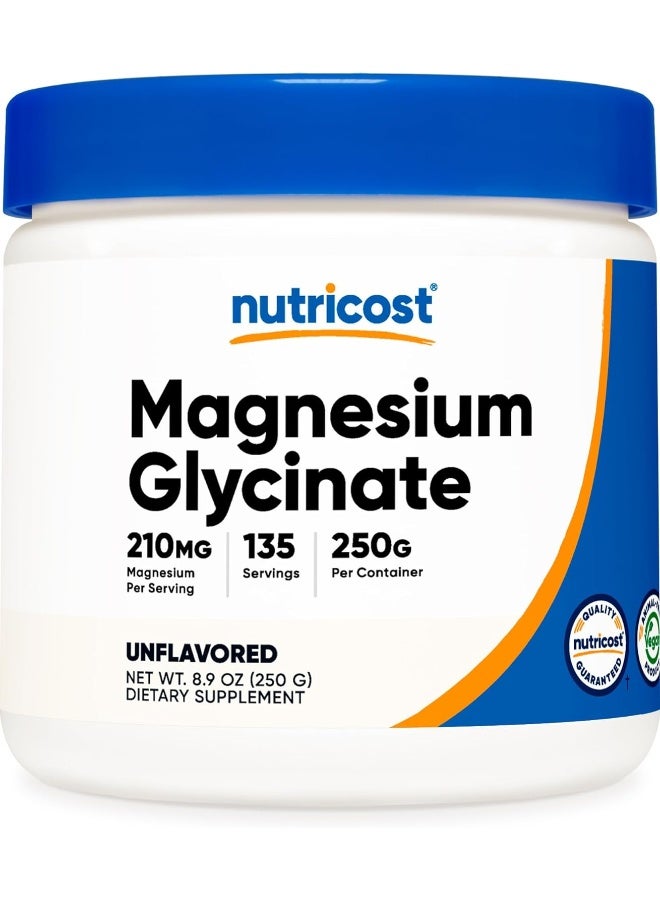 Nutricost Magnesium Glycinate Powder (250 Grammes) (Unflavored) - Image 1
