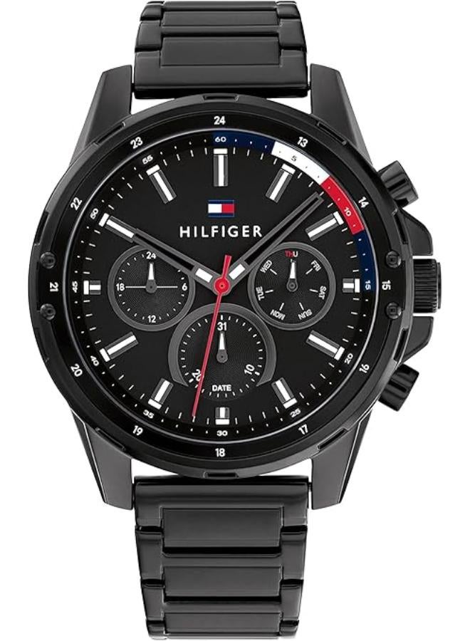 TOMMY HILFIGER Tommy Hilfiger Analogue Multifunction Quartz Watch for Men with Black Stainless Steel Bracelet - 1791935 - Image 1