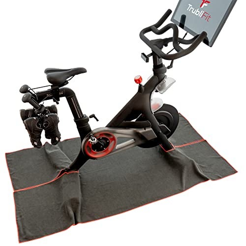 TrubliFit Mat Sweat Towel for the Original Peloton Bike & Bike+ and Cross Training Bike & Bike+, Accessories for Peloton Bike, Washable Mat Towel, Indoor Cycling Floor Mat for Intense Hill Climbs and Workouts - Image 1