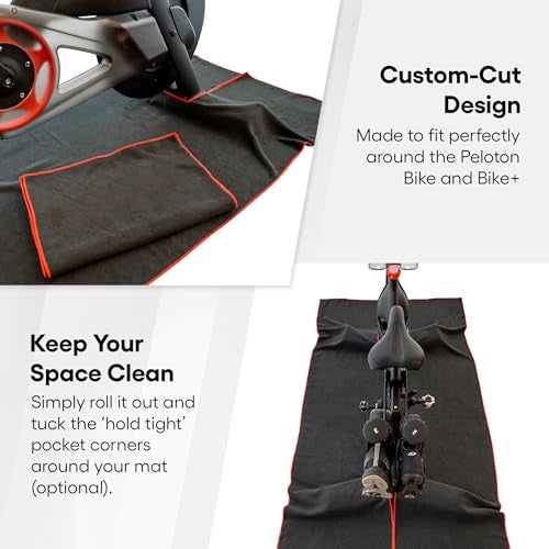 TrubliFit Mat Sweat Towel for the Original Peloton Bike & Bike+ and Cross Training Bike & Bike+, Accessories for Peloton Bike, Washable Mat Towel, Indoor Cycling Floor Mat for Intense Hill Climbs and Workouts - Image 4