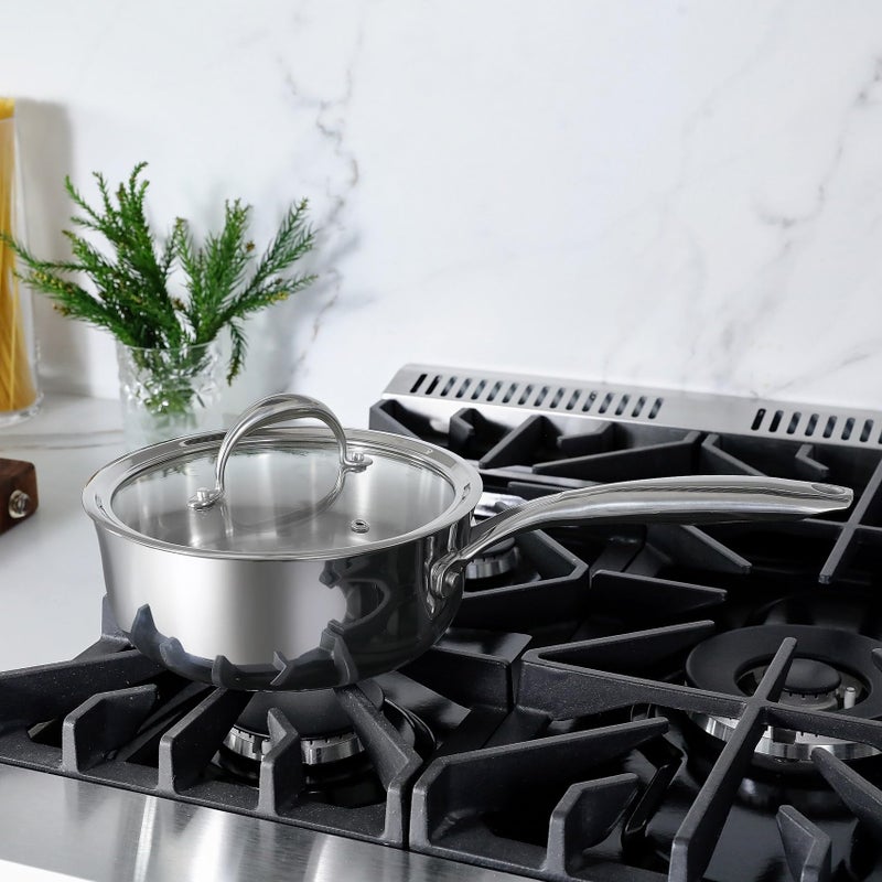 KEAWELL K3 Premium 2-Quart Tri-Ply Stainless Steel Saucepan with Lid, Induction & Oven Safe up to 600Â°F, Even Heating, Professional Cookware for All Stovetops (2-Qt) - Image 2
