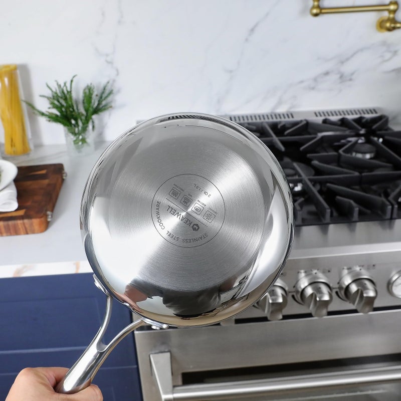 KEAWELL K3 Premium 2-Quart Tri-Ply Stainless Steel Saucepan with Lid, Induction & Oven Safe up to 600Â°F, Even Heating, Professional Cookware for All Stovetops (2-Qt) - Image 5