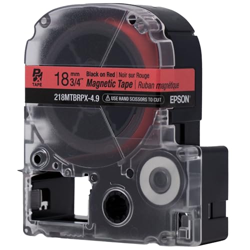 LABELWORKS Epson LABELWORKS 218MTBRPX-4.9 Genuine Magnetic Tape Cartridge - Black on Red Magnet Label Maker Tape - 3/4" (18MM) Wide, 4.9 ft, Red - Image 4