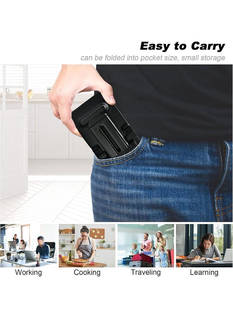 حامل موبايل قابل للتعديل، ارتفاع وزاوية قابلين للتعديل، وسادات سيليكون مضادة للانزلاق، حامل مكتب عالمي متوافق مع الموبايلات والتابلت (اسود) - Image 3