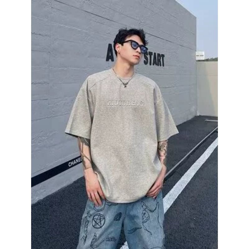 2024 Summer American-Style High Street Men'S Round Neck Half Sleeve T-Shirt Fashion All-Match Eagleprint English Simple Hit - Image 3