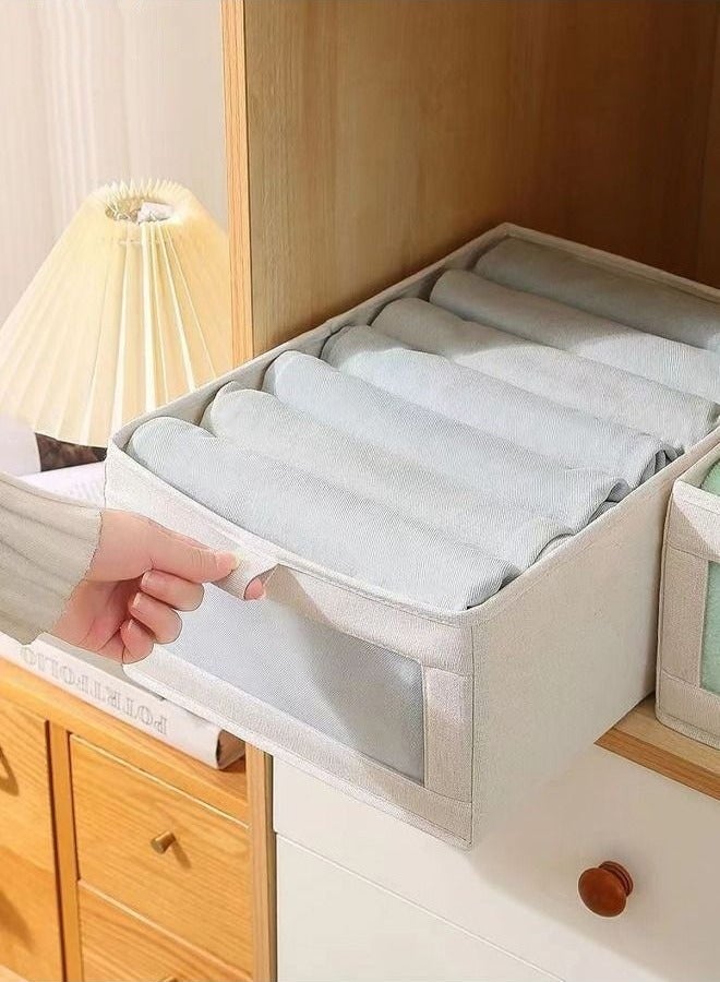 MIXDE 3 Pieces Foldable Closet Storage Organizer Washable Closet Storage Box with Carrying Handles Cube Storage Bin for Clothes Wardrobe Home Bedroom Office - Image 1