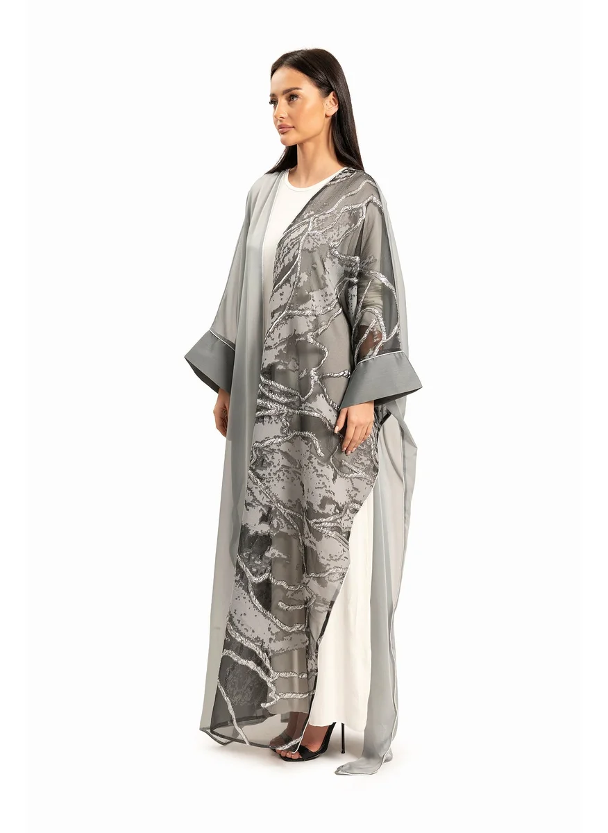 وي كرييت Women Gray with Shimmer Kaftan By WECRE8