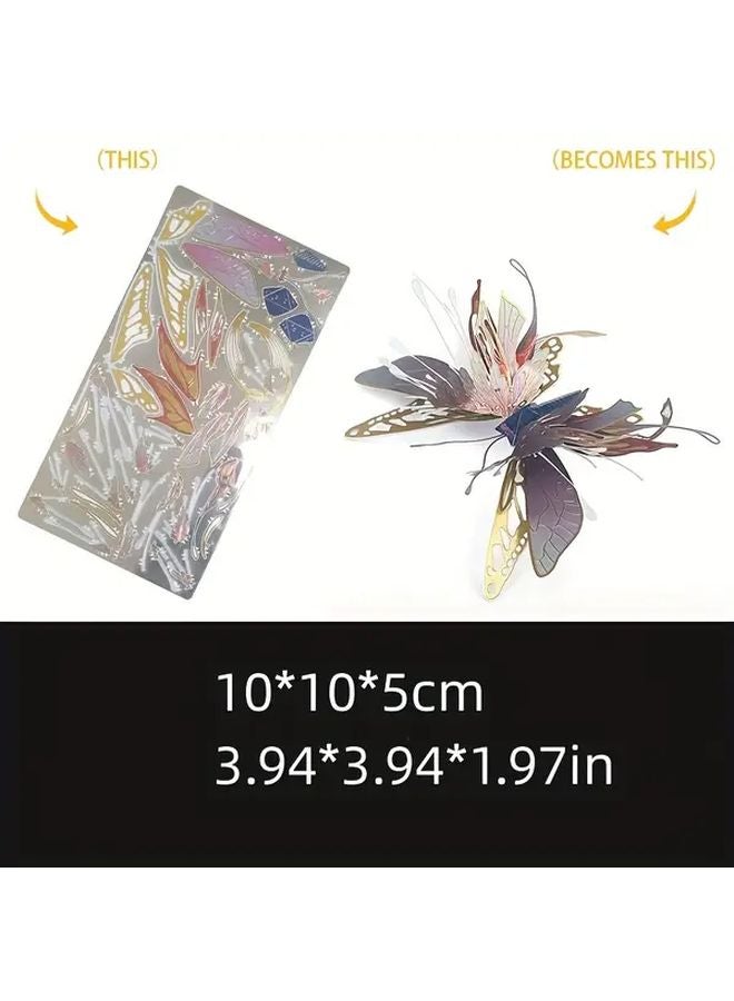 Butterfly 6 Metal Puzzle DIY 3D Model Creative Insect Toy Craft Home Decoration Gift - Image 3