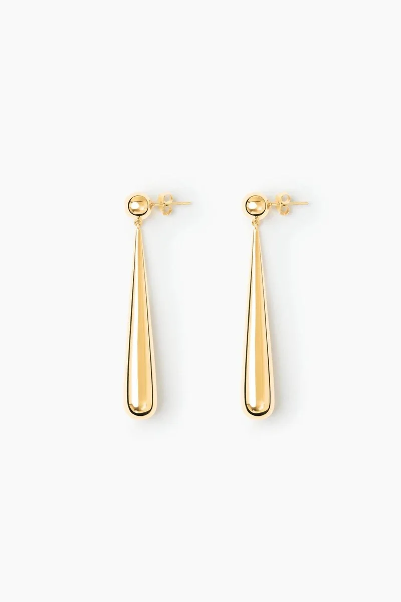 LIE STUDIO Gleaming Pebbled Drop Earrings