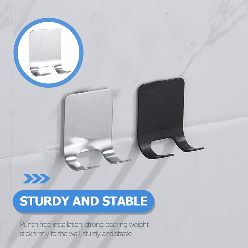 6pcs Holder Stainless Steel Self Adhesive Hook Organizer - Image 1
