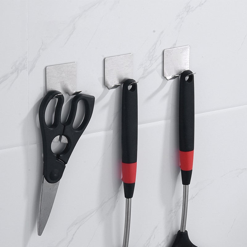 6pcs Holder Stainless Steel Self Adhesive Hook Organizer - Image 4