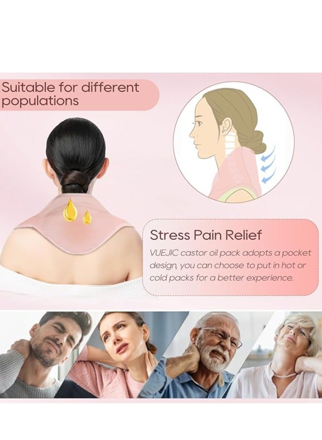 Castor oil wrap for neck and décolletage to reduce clutter, natural bamboo cotton castor oil pack, soft and portable compression to soothe the back triangle of the neck - Image 5