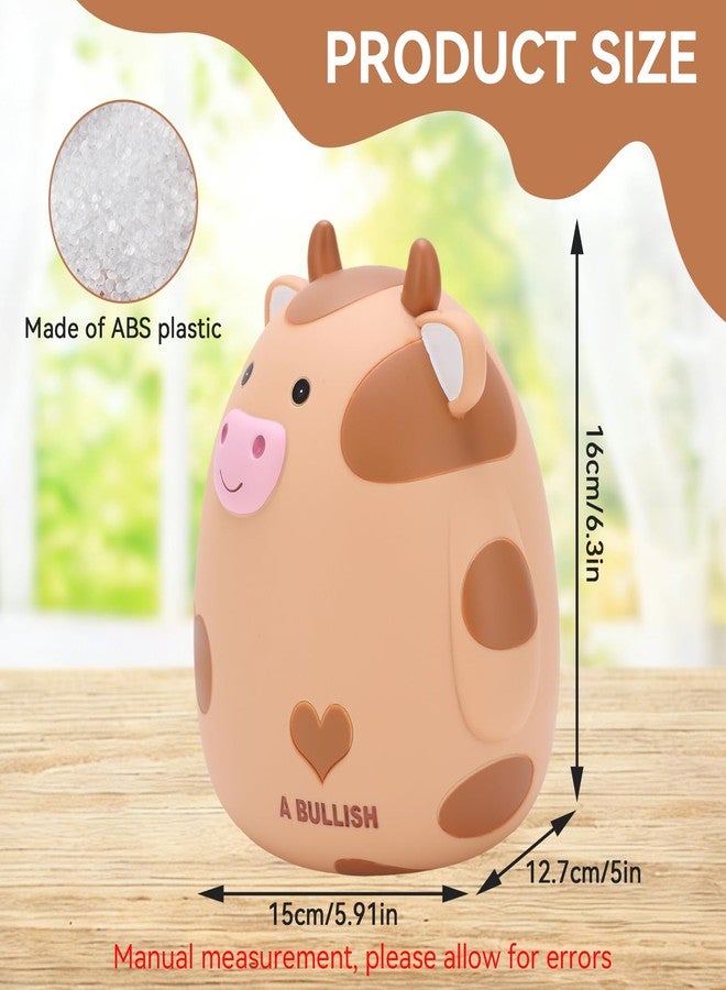 Jwthee Cute Cow Piggy Bank for Kids Adults, Piggy Bank Girls Unbreakable Money Box Innovative Small Saving Money Box Decoration Saving Jar Plastic Coin Banks for Adults Boys Girls - Image 2