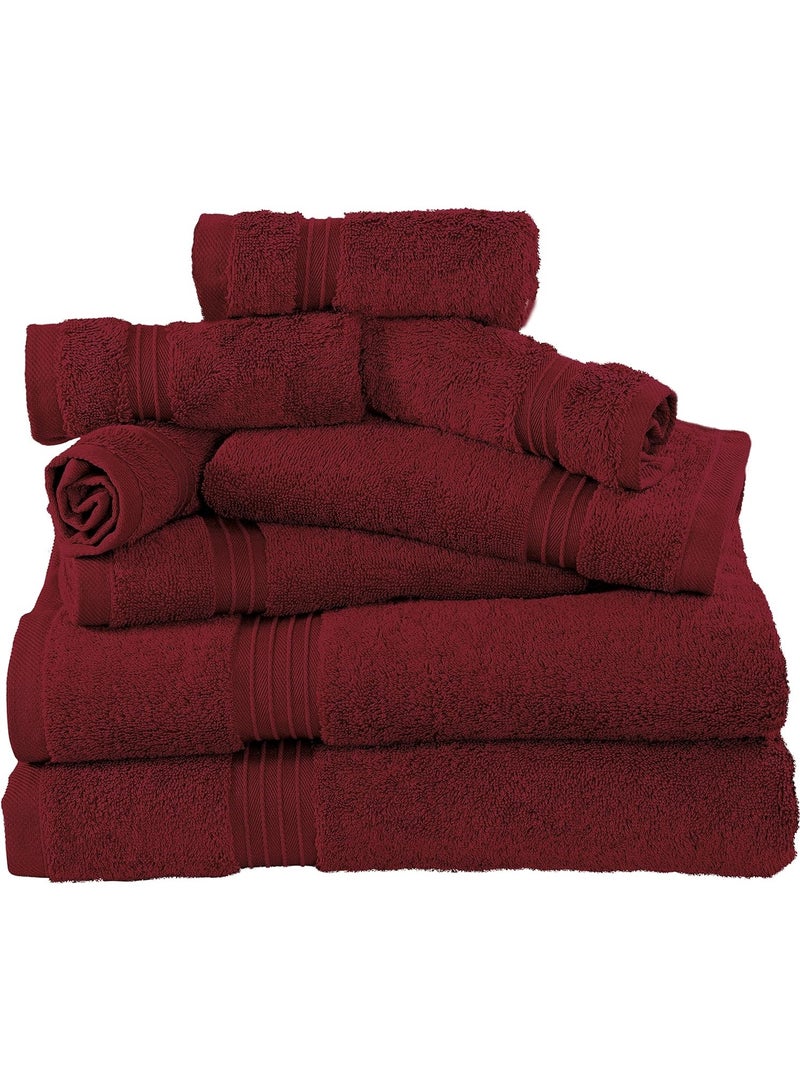 Comfy Cotton Maroon 600 Gsm 8 pc Set For Bath And Spa Towel Set Includes 2Xbath Towels 70X140 Cm 2Xhand Towels 40X70 Cm 4Xwashcloths 30X30 Cm - Image 3