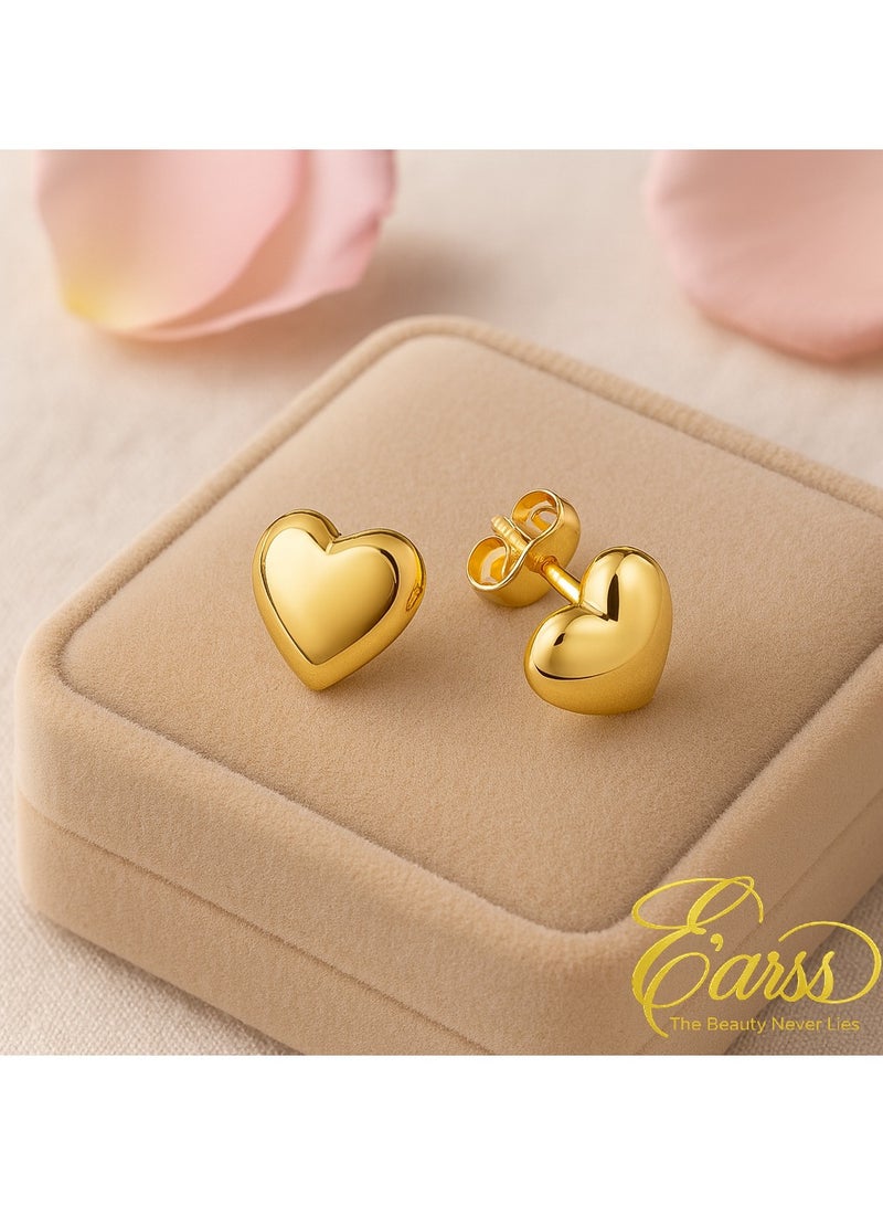 Earss Heart Gold Stud | Stainless Steel | 18K Gold Plated - Image 2
