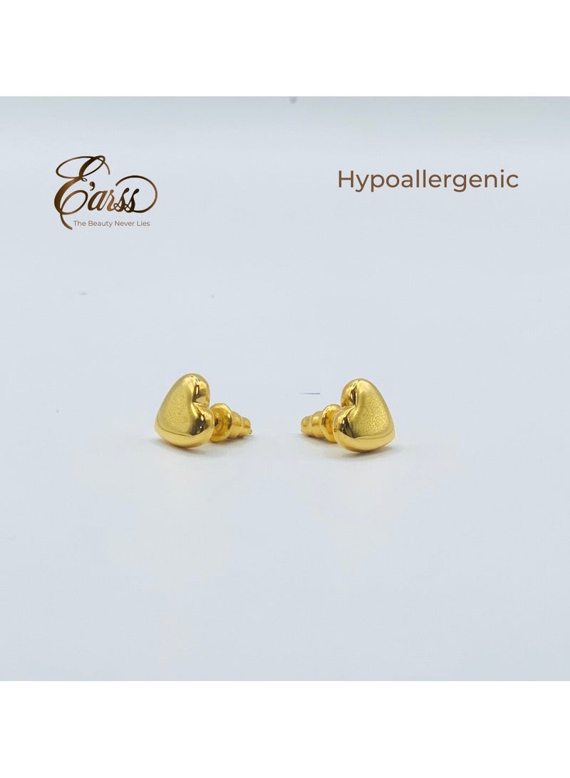 Earss Heart Gold Stud | Stainless Steel | 18K Gold Plated - Image 5