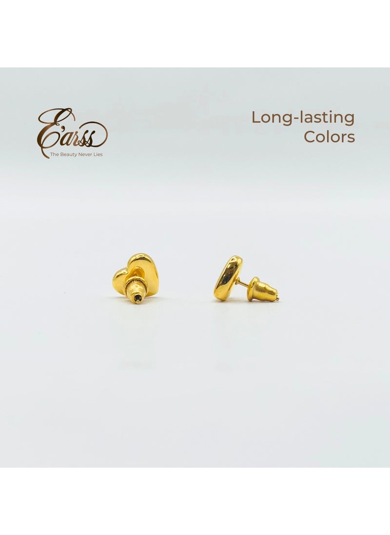 Earss Heart Gold Stud | Stainless Steel | 18K Gold Plated  - Image 4