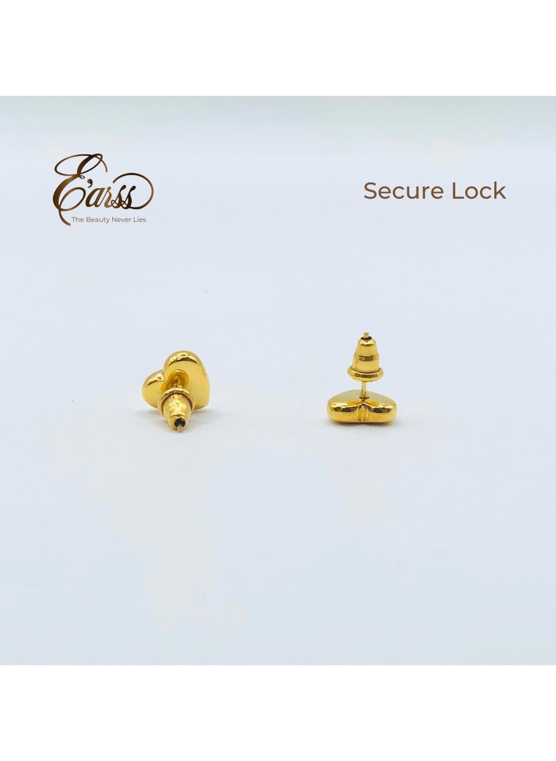 Earss Heart Gold Stud | Stainless Steel | 18K Gold Plated  - Image 5