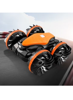 Swift RC Stunt Car with 360° Rotation, RC Boat 2.4Ghz, Amphibious Remote Control Car for Kids, 4WD Off Road Birthday Gift Water Beach Pool Toys, Orange  - Image 2