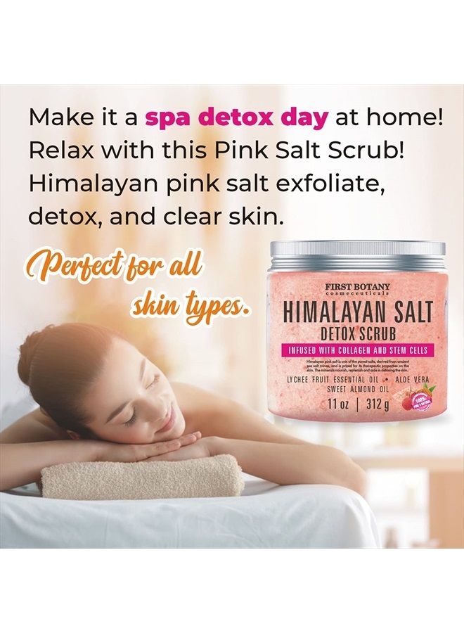 First Botany Himalayan Salt Body Scrub with Collagen and Stem Cells - Natural Exfoliating Salt Scrub & Body and Face Souffle helps with Moisturizing Skin, Acne, Cellulite, Dead Skin Scars, Wrinkles (11 oz) - Image 4