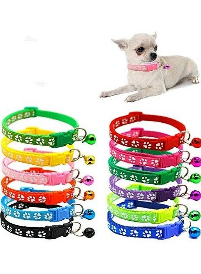 Pets Empire 2 Pcs Collars With Bells Puppy Collars With Bell Puppy Collars Polyester Adjustable Dog Collars Paw Pattern Kittens Collars Pet Safety Collars For Pet Puppy And Cats- Color May Vary - Image 3