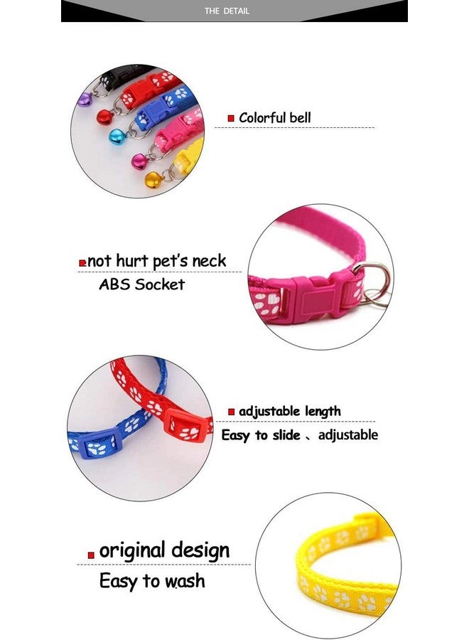Pets Empire 2 Pcs Collars With Bells Puppy Collars With Bell Puppy Collars Polyester Adjustable Dog Collars Paw Pattern Kittens Collars Pet Safety Collars For Pet Puppy And Cats- Color May Vary - Image 5