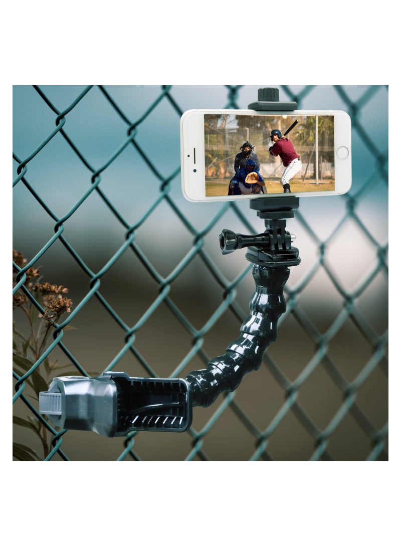 SYOSI Phone Holder, Desk Gooseneck Mount, Cell Phone Clamp Clip for Pole, Mobile Phone Mount Stand, Compatible for iPhone 14 Plus Phone 13 Pro Xs Max XR X 8 7 6 6s Plus and Other 4-7'' Device - Image 3