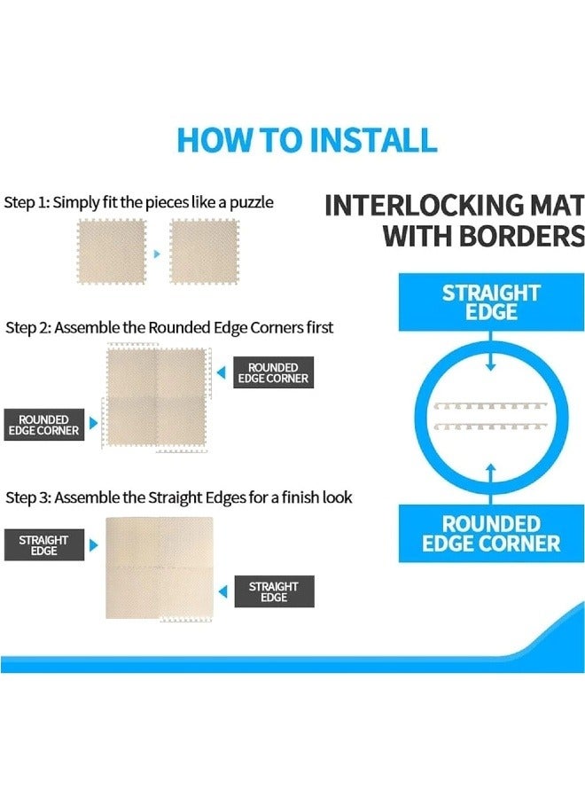 Nariele Baby Play Mats, Puzzle Foam Floor Mats, Exercise Yoga Mats, Interlocking EVA Soft Foam Floor Mats（24Pieces) - Image 3