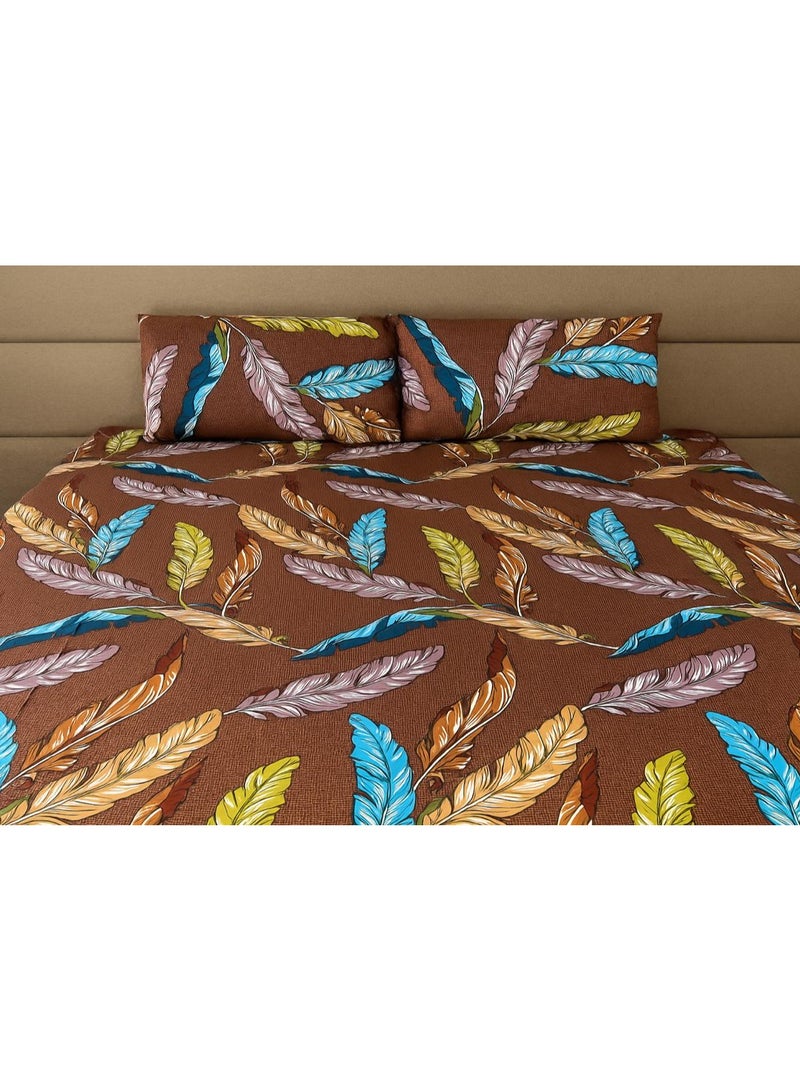 Double Bed sheet Set King Size- Cotton Bedsheets Printed with Pillow Cover