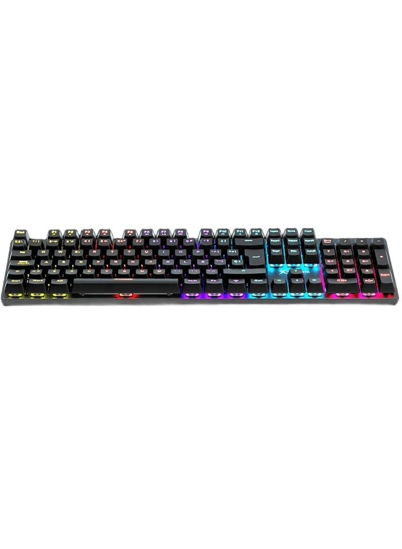 XTRIKE ME GK 915P Pudding Mechanical Gaming Keyboard - Blue Switches - Rainbow LED Backlighting - PBT Keycaps - Mechanical Switch (Blue) - Switch Rating: ≥ 50 Million Keystrokes - Actuation Force: 60±10g - Rainbow Backlight - Interface : USB 2.0 - Cable length: 1.5 meters - Operating system support: Windows 7 or later- black . - Image 2