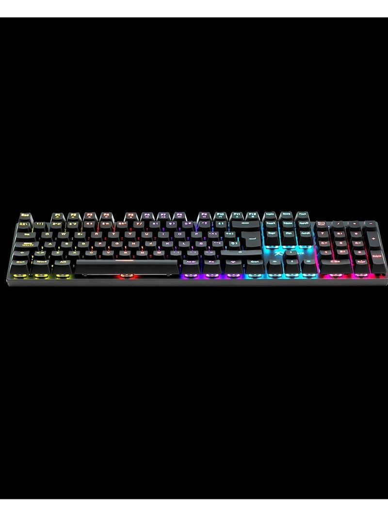 XTRIKE ME GK 915P Pudding Mechanical Gaming Keyboard - Blue Switches - Rainbow LED Backlighting - PBT Keycaps - Mechanical Switch (Blue) - Switch Rating: ≥ 50 Million Keystrokes - Actuation Force: 60±10g - Rainbow Backlight - Interface : USB 2.0 - Cable length: 1.5 meters - Operating system support: Windows 7 or later- black . - Image 3