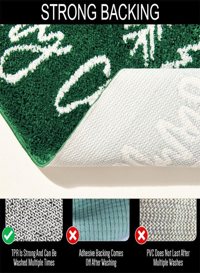 Aldopein Merry Christmas Bath mat Washable Non Slip, 20’’W x 32’’L Cute Colorful Green Modern Christmas Tree Bathroom Rugs Decor, Absorbent Shaggy Microfiber Xmas Holiday Winter Bath Rug Shower Floor Mat - Image 5