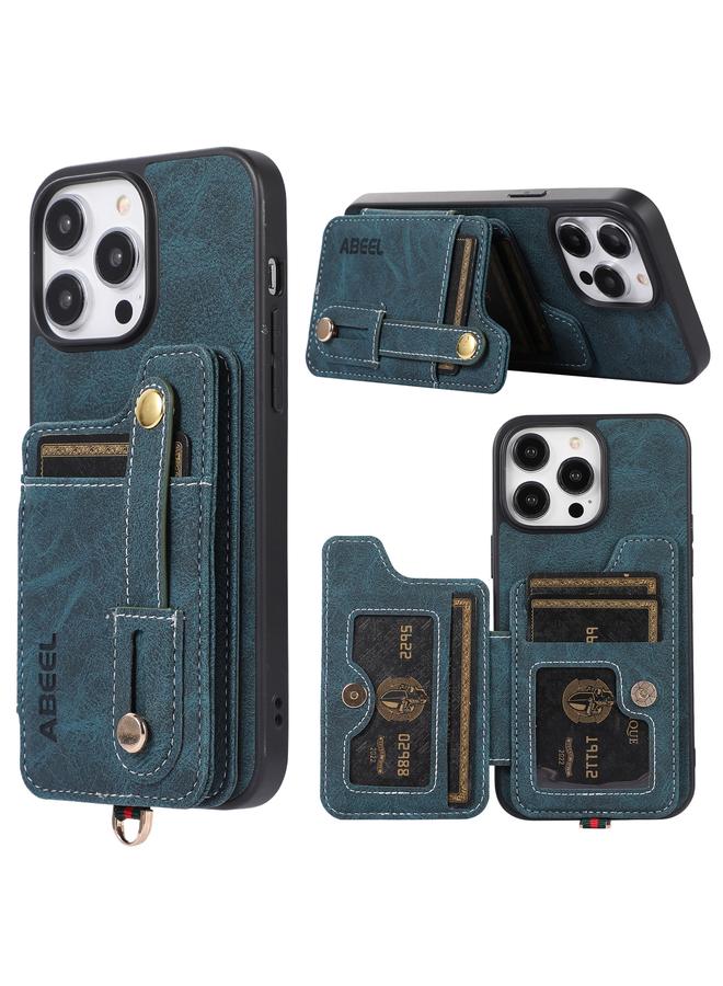 S-TOP Case For iPhone 14 Pro ABEEL Litchi Texture Card Bag PU Phone Case - Image 1